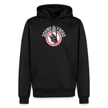 Schweigefuchs Lehrer Erzieher Pädagoge Geschenk - Männer Premium Bio Hoodie - Schwarz - Vorne - Nico (187cm)