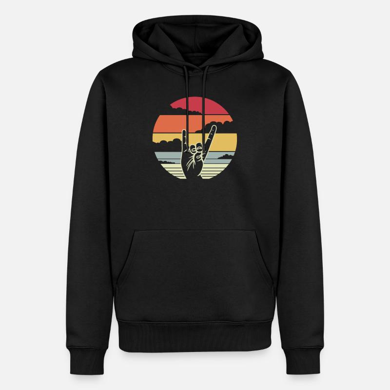 Silent Fox Retro Gift - Sweat à capuche Premium bio Homme - noir