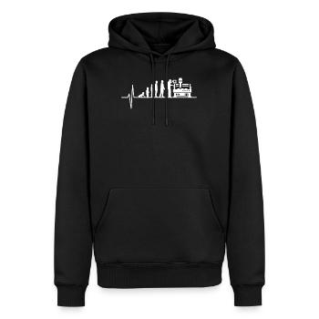 Opérateur de machine de découpe Evolution - Sweat à capuche Premium bio Homme - noir - Devant - Nico (187cm)