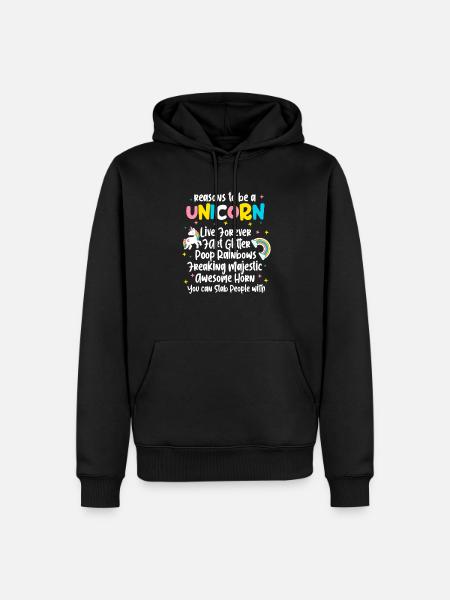 Einhorn - Männer Premium Bio Hoodie - Schwarz