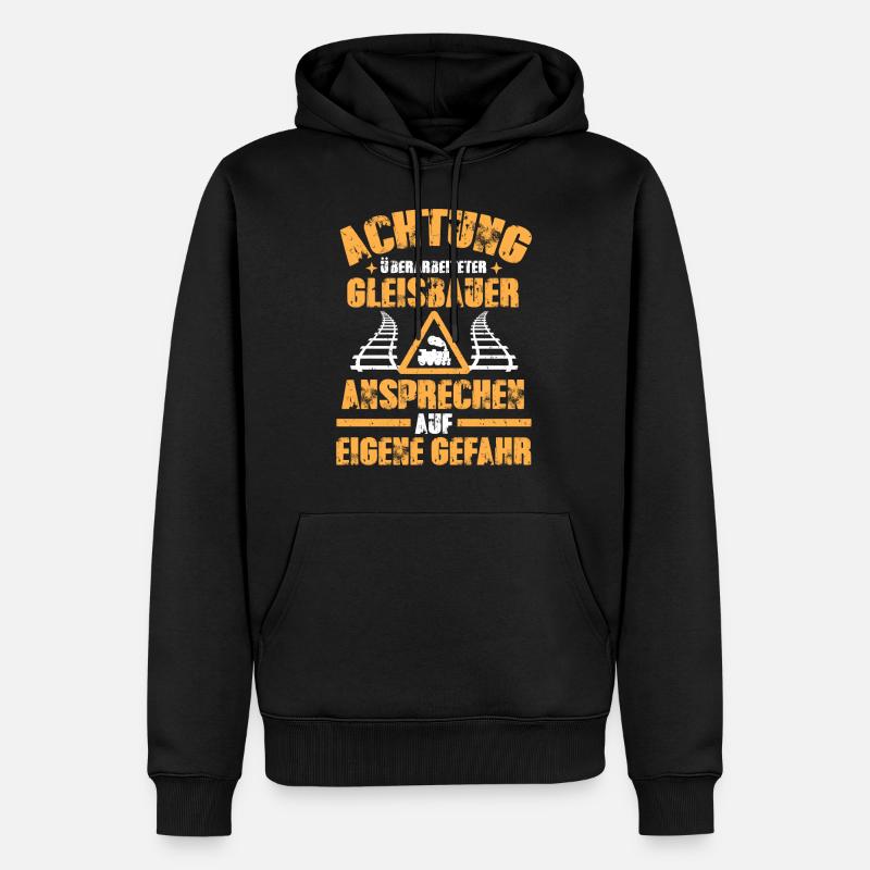Gleisbauer lustiges Sprüche Geschenk - Männer Premium Bio Hoodie - Schwarz