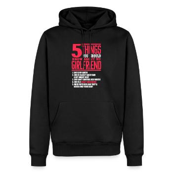 Cadeau de Saint Valentin copain copain partenaire - Sweat à capuche Premium bio Homme - noir - Devant - Nico (187cm)