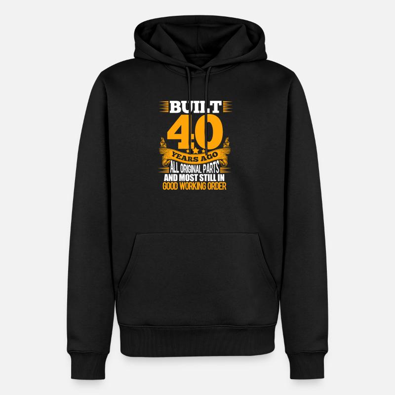 40e anniversaire - Sweat à capuche Premium bio Homme - noir