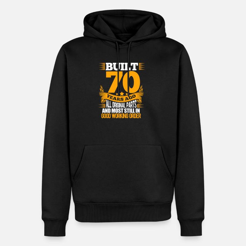 70e anniversaire - Sweat à capuche Premium bio Homme - noir