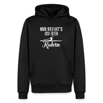 Mir reicht ich geh Rudern - Männer Premium Bio Hoodie - Schwarz - Vorne - Nico (187cm)