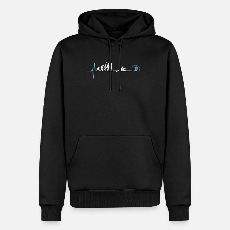 Évolution de l'aviron d'un rameur - Sweat à capuche Premium bio Homme - noir