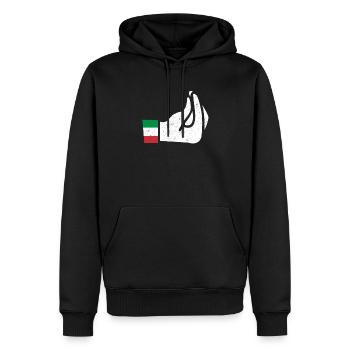 italien - Sweat à capuche Premium bio Homme - noir - Devant - Nico (187cm)