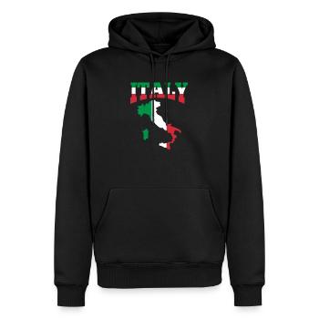 Italie Italien Italien Italia cadeau - Sweat à capuche Premium bio Homme - noir - Devant - Nico (187cm)