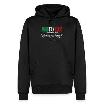 Italienisch - Männer Premium Bio Hoodie - Schwarz - Vorne - Nico (187cm)