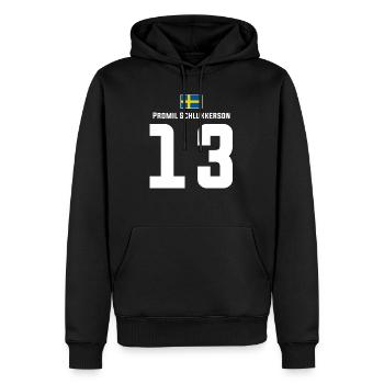 Schwedische Namen Fußball Sauf Mallorca Trikot - Männer Premium Bio Hoodie - Schwarz - Vorne - Nico (187cm)