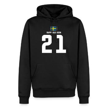 Schwedische Namen Fußball Sauf Mallorca Trikot - Männer Premium Bio Hoodie - Schwarz - Vorne - Nico (187cm)