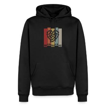 MTB Mountain Bike Mountain Bike Elektro Rider - Männer Premium Bio Hoodie - Schwarz - Vorne - Nico (187cm)