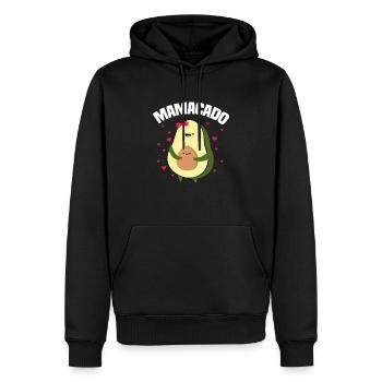 Cadeau de grossesse enceinte avocat - Sweat à capuche Premium bio Homme - noir - Devant - Nico (187cm)