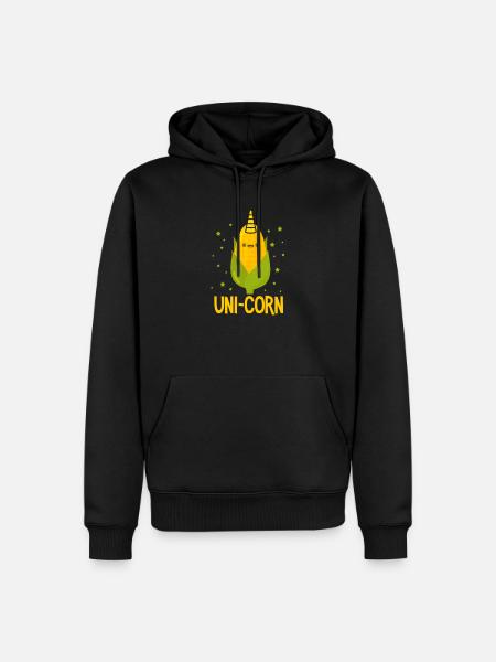 Einhorn Mais - Männer Premium Bio Hoodie - Schwarz