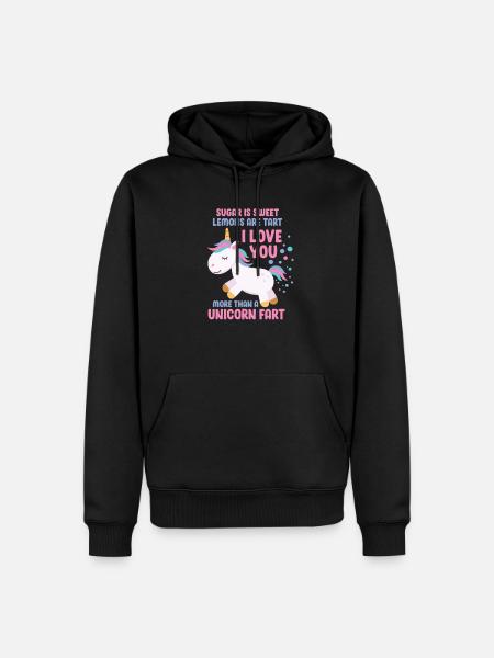 Einhorn - Männer Premium Bio Hoodie - Schwarz