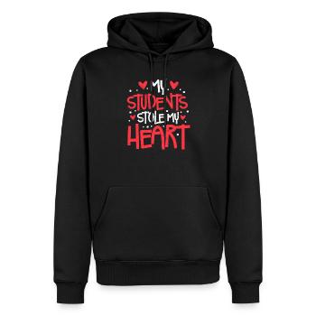 Prof - Sweat à capuche Premium bio Homme - noir - Devant - Nico (187cm)