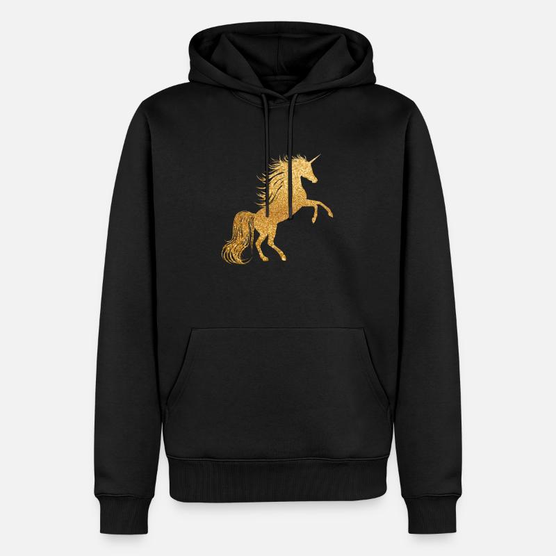 Licorne - Sweat à capuche Premium bio Homme - noir