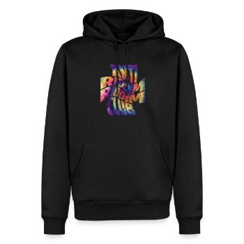 Techno - Sweat à capuche Premium bio Homme - noir - Devant - Nico (187cm)