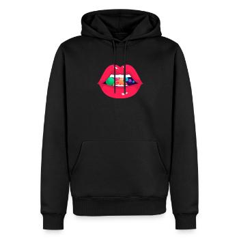 Techno - Männer Premium Bio Hoodie - Schwarz - Vorne - Nico (187cm)