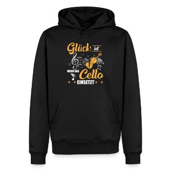 Cello Cellisten Musiker - Männer Premium Bio Hoodie - Schwarz - Vorne - Nico (187cm)