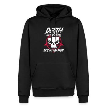 Vegan Veganer Death Metal Tierschutz Geschenk - Männer Premium Bio Hoodie - Schwarz - Vorne - Nico (187cm)