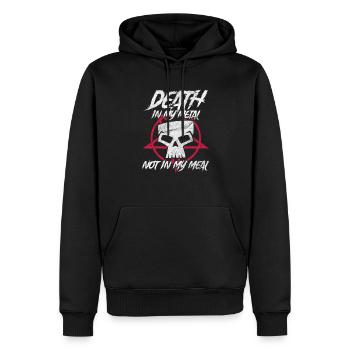 Death metal vegan - Sweat à capuche Premium bio Homme - noir - Devant - Nico (187cm)