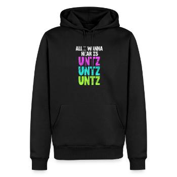 Cadeau Techno Rave Raver House Electro Festival - Sweat à capuche Premium bio Homme - noir - Devant - Nico (187cm)