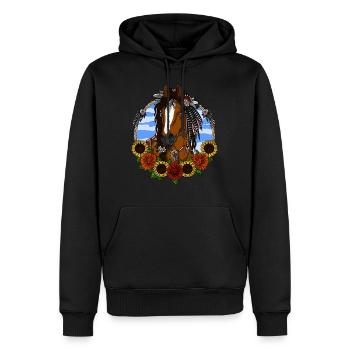 Pferd Hippie - Männer Premium Bio Hoodie - Schwarz - Vorne - Nico (187cm)