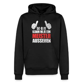 Meister lustige Sprüche Geschenk - Männer Premium Bio Hoodie - Schwarz - Vorne - Nico (187cm)