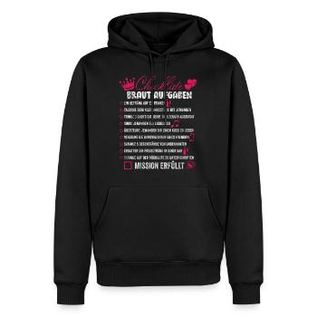 JGA Junggesellinnenabschied Abend Checkliste - Männer Premium Bio Hoodie - Schwarz - Vorne - Nico (187cm)
