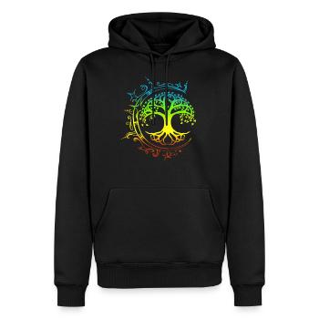 Lebensbaum , Chakras für spirituelles Yoga, Buddha - Männer Premium Bio Hoodie - Schwarz - Vorne - Nico (187cm)