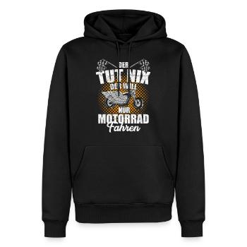 Motorrad lustiges Motorradfahrer Sprüche Geschenk - Männer Premium Bio Hoodie - Schwarz - Vorne - Nico (187cm)