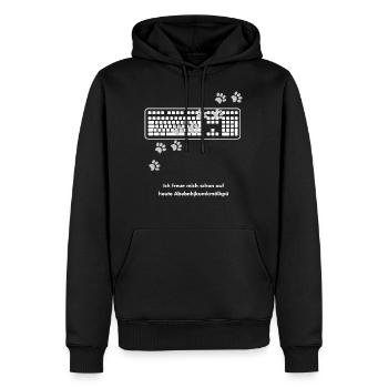 Katze auf Tastatur Pfote Abdrücke Meme Geschenk - Männer Premium Bio Hoodie - Schwarz - Vorne - Nico (187cm)