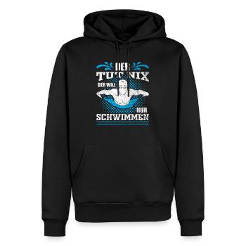 Schwimmer Wasser Sport Geschenkidee - Männer Premium Bio Hoodie - Schwarz - Vorne - Nico (187cm)