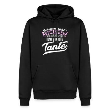 Ich muss nicht nein sagen ich bin die Tante - Männer Premium Bio Hoodie - Schwarz - Vorne - Nico (187cm)