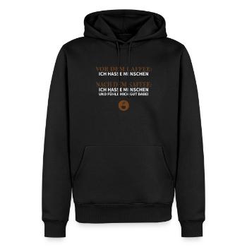 Kaffee Sprüche Kaffee Meme - Männer Premium Bio Hoodie - Schwarz - Vorne - Nico (187cm)