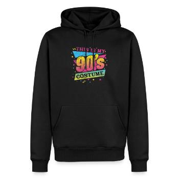 90er Jahre - Männer Premium Bio Hoodie - Schwarz - Vorne - Nico (187cm)
