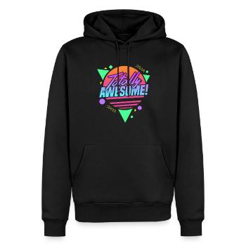 90er Jahre 80er - Männer Premium Bio Hoodie - Schwarz - Vorne - Nico (187cm)