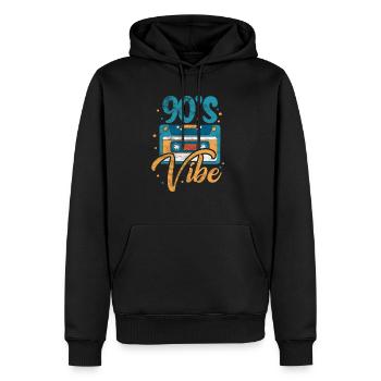 90er Jahre Neunziger 90s Kassette Retro Geschenk - Männer Premium Bio Hoodie - Schwarz - Vorne - Nico (187cm)