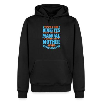 Diabetes Type 1 Diabetic Insulin Gift - Men’s Premium Organic Hoodie - black - Front - Nico (187cm)