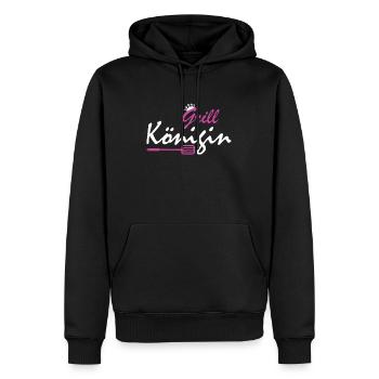 Grillkönigin Frau Grillt - Männer Premium Bio Hoodie - Schwarz - Vorne - Nico (187cm)