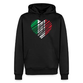 Italien Herz - Männer Premium Bio Hoodie - Schwarz - Vorne - Nico (187cm)