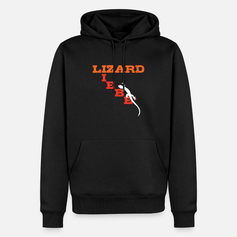Lizard Liebe - Männer Premium Bio Hoodie - Schwarz