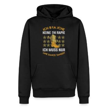 Keine Therapie Line Dance Geschenk - Männer Premium Bio Hoodie - Schwarz - Vorne - Nico (187cm)