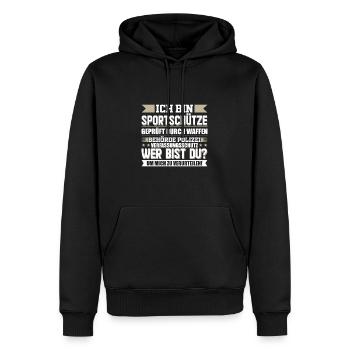 Schützenverein Sportschütze Schießsport Spruch - Männer Premium Bio Hoodie - Schwarz - Vorne - Nico (187cm)