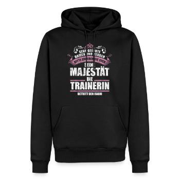 Trainerin Sprüche Geschenk - Männer Premium Bio Hoodie - Schwarz - Vorne - Nico (187cm)