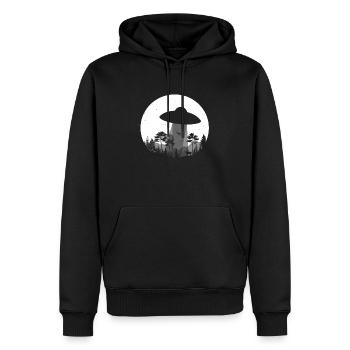 OVNI - Sweat à capuche Premium bio Homme - noir - Devant - Nico (187cm)
