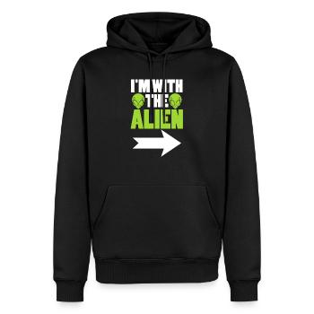 Extraterrestre - Sweat à capuche Premium bio Homme - noir - Devant - Nico (187cm)