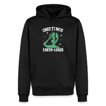 Alien Ufo Aliens Alien Space Gift - Men’s Premium Organic Hoodie - black - Front - Nico (187cm)