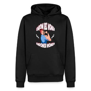 Empower Women - Männer Premium Bio Hoodie - Schwarz - Vorne - Nico (187cm)
